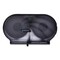 San Jamar 9 in. Roll 19 in. x 5.25 in. x 12 in. JBT Twin Toilet Oceans Tissue Dispenser - Transparent Black Pearl